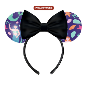 Diadema de Vinilo Negra Personalizada con Diseño de Sirena para Niños, Diadema Pintable para Manualidades, Regalo Creativo y Moderno - Product Image 1