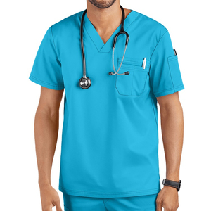 Comprar Conjunto de Uniforme Médico Elástico de Spandex 2025 para Enfermeros y Doctores, Diseños de Uniformes de Hospital, Venta al por Mayor Barata para Hombres - Product Image 6