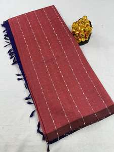 Saris en tissu brocart de coton tissé à la main sur mesure, tricot, résistant à l'abrasion, lourd, écologique, offrant un confort - Product Image 3