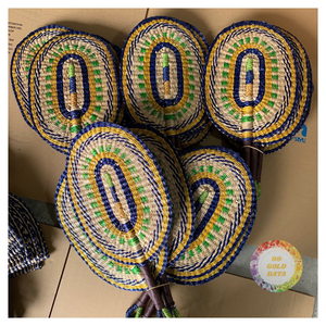 Éventails décoratifs faits à la main en jonc de mer, suspensions murales en jonc de mer, grande œuvre d'art et artisanat africain - CARYLN - Product Image 1