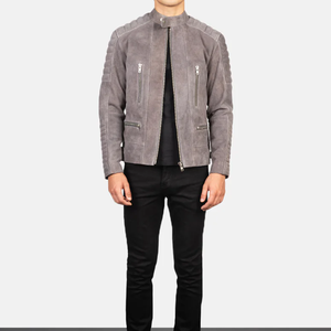 Veste en cuir véritable de haute qualité, taille plus, col montant, logo sur le devant, fermeture éclair, veste d'hiver tendance - Product Image 3