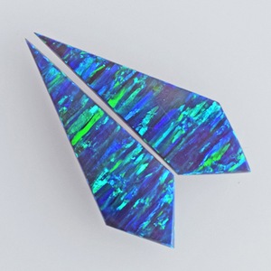 Par de Ópalos de Fuego con Forma Elegante, 5 CTW, Tamaño de Cabujón 33x10x2 MM, para Fabricación de Joyería, Par de Piedras Preciosas Hechas a Mano, Piedra Creada en Laboratorio - Product Image 3