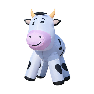 วัวเป่าลมขนาด 6 ฟุต สำหรับตกแต่งคริสต์มาส ของตกแต่งสัตว์เลี้ยงในฟาร์มขนาดใหญ่ สำหรับตกแต่งสวนกลางแจ้ง งานปาร์ตี้ วันหยุด - Product Image 3