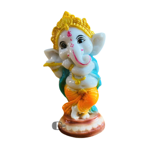Estatua de Ganesh Ji de Poliresina, Modelo Hecho a Mano, Pintado a Mano, Decoración Religiosa Tradicional, Pooja, Boda, Hogar, Estilo Indio - Product Image 1