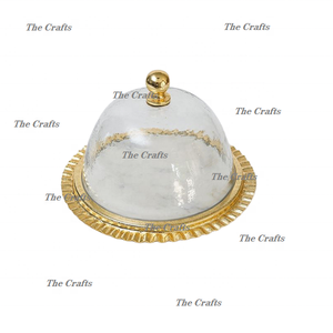 แท่นวางเค้กเหล็กพร้อมฝาปิดกระจกดีไซน์ยอดเยี่ยมสำหรับร้านอาหารที่ให้บริการโดม - Product Image 4