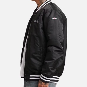 Chaqueta Universitaria Personalizable de Lana con Mangas Largas de Cuero, Cadena Delgada y Chenilla, Estilo Béisbol para Hombre - Product Image 2