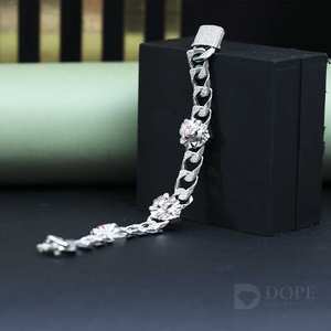 Gents Mossianite Diamond Hip Hop Adorable <b>Bracelet</b> In <b>925</b> <b>Sterling</b> <b>Silver</b> With Exclusive Design And For Every Occasion - Product Image 1