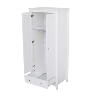 Armario de Diseño Moderno en Color Blanco, con 2 Puertas y 2 Cajones con Bisagras Amortiguadas, Apto para Jóvenes o Adultos - Product Image 2