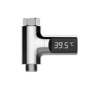发光二极管显示热水温度计流量自发电水温表淋浴温度计，显示淋浴温度计