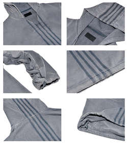 Personalizado bordado Dtg impreso Logo recortado sólido Streetwear Vintage ácido lavado cuello en V desgastado 100% algodón Sudadera con capucha - Product Image 4