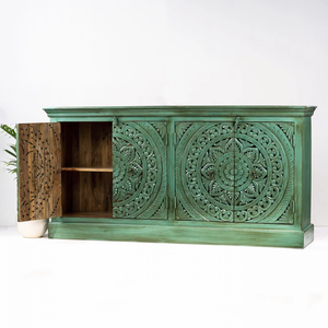 Aparador verde oscuro tallado - Product Image 3