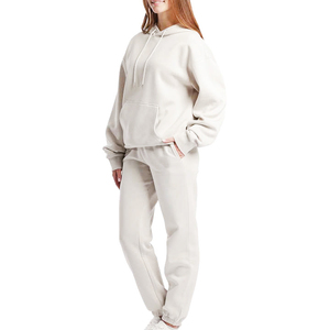 Ensemble de survêtement pour femme à manches longues, imprimé couleur personnalisée, nouveau look, 2 pièces, 100% coton, vêtements de jogging, molleton, survêtement pour femme - Product Image 3
