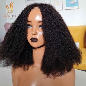 Vente chaude brut cuticule aligné vietnamien cheveux humains 13x6 13x4 HD dentelle perruque Afro crépus bouclés 4C - Product Image 3