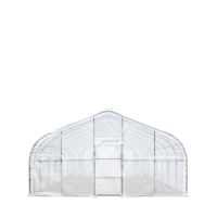 Kit de serre tunnel 6x15x3m, résistant aux UV, avec couverture en maille PE transparente pour la culture des plantes de jardin et la plantation en arrière-cour