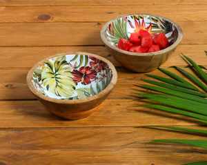 Cuenco para servir ensalada de madera con forma personalizada redonda desechable más vendido, diseño contemporáneo, uso de mesa de Hotel, impresión Digital - Product Image 3