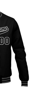 Veste varsity en laine à col montant personnalisé pour équipes sportives, avec broderie de haute qualité et doublure coupe-vent - Product Image 6