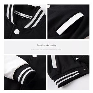 Veste de baseball universitaire en gros, style patchwork, col montant, 100% coton, épaisse, pour hommes, style lycée et université, en vrac - Product Image 6