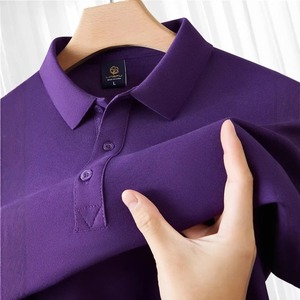 เสื้อโปโลผ้าฝ้ายแท้สำหรับผู้ชาย, เสื้อ100% แฟชั่นลำลองแขนสั้นระบายอากาศได้ดีเหมาะสำหรับใส่ไปกอล์ฟ - Product Image 3