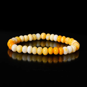 Natural Orange Opal Smooth Rondelle Beads <b>Stretch</b> <b>Bracelet</b> 8mm Natural Stone Beaded <b>Bracelet</b> Opal Jewelry for Men Women Bulk - Product Image 1
