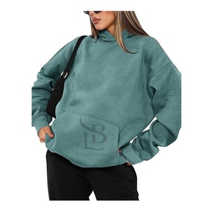 Sudaderas con capucha de algodón polar con logotipo personalizado, ropa de calle para mujer, sudaderas con hombros caídos de gran tamaño de alta calidad, tarifa al por mayor para mujer - Product Image 3