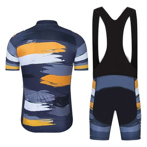 2024 pantalones cortos y mallas con pechera de secado rápido transpirables de manga corta de Pakistán su propio diseño de logotipo hombres ciclismo Jersey Baberos conjunto de pantalones cortos - Product Image 2