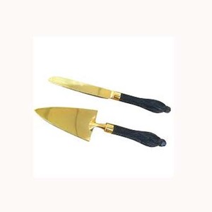 Ensemble de spatules personnalisées en forme d'extrémité de tigre avec poignée noire pour gâteau chaud et glaçage doré - Product Image 1