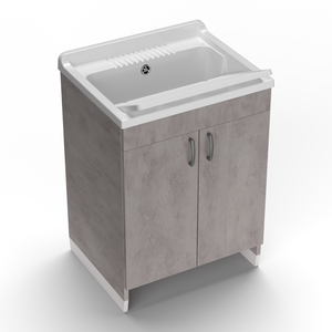 Mobile Lavanderia Moderno Mongardi con Lavabo in Resina, Doppia Anta, Design Ecologico 60x50cm per Uso Domestico - Product Image 1