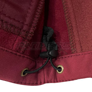 Veste de chasse à coquille souple rougeâtre légère et chaude couche intermédiaire zippée 320 Gsm Logo personnalisé vêtements de travail en plein air veste polaire - Product Image 4