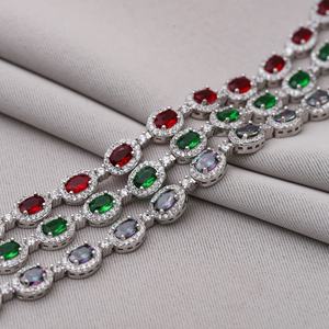 Oval Ruby CZ Stone Tennis Bracelet Venta al por mayor Hecho a mano Turco 925 Sterling Silver Fine Jewelry para mujeres - Product Image 4