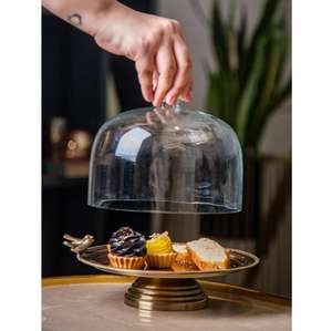 Elegant Black Iron Cake Stand with Clear <b>Glass</b> <b>Dome</b> Cover for Wedding Party Display Food Serving Best Wholesale Price Available - Product Image 1