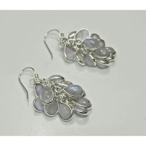 Pendientes de piedra lunar de uva de moda de Plata de Ley 925, cabujón de piedras preciosas para niñas y mujeres, gran idea de regalo - Product Image 5