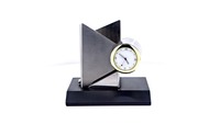 Support de Stylo en Métal Durable à Forte Demande avec Horloge, Ensemble de Bureau Premium, Modèle Regal Incorporation BTC-444 120x100x118mm, Organisateur de Papeterie