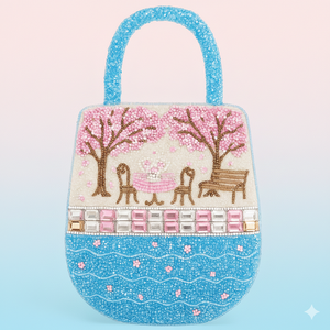 Bolso de Mano con Cuentas con Diseño de Hamburguesa Gourmet, Bolso Bordado con Motivos de Comida Pop Art, Bolso Artesanal con Motivos de Comida Rápida, Bordado con Cuentas, Tema Elegante - Product Image 2