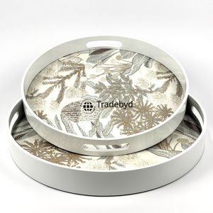 Tradebyd Designer MDF Bandeja de madera Bandeja de servicio multiusos para aperitivos de café y bebidas - Product Image 3