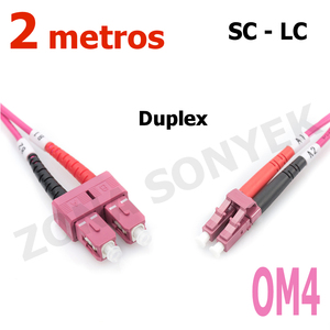 Cavo Patch in Fibra Ottica SC-LC OM4 Duplex 2M per Rete FTTH - Product Image 1
