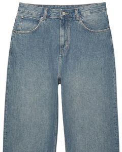 Men <b>Vintage</b> Wide Leg Denim Jeans Blue Washed Loose Fit Straight Baggy Streetwear Casual Pants For Wholesale OEM - Product Image 6