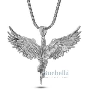 Pendentif Ange Volant en Argent 925 Plaqué Or 14K Style Hip Hop Collier Glacé avec Charms Moissanite - Product Image 5