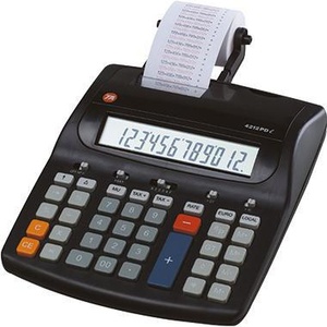 Calculatrice de bureau TRIUMPH-ADLER TA 4212 PD L bleue/rouge avec alimentation secteur noire 200 x 50 x 235 mm (L x H x P) - Product Image 1