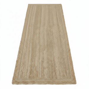 Tapis à tissage plat en jute naturel fait à la main Durable écologique lavable réversible anti-bactéries pile moyenne pour les salles à manger de vie - Product Image 2