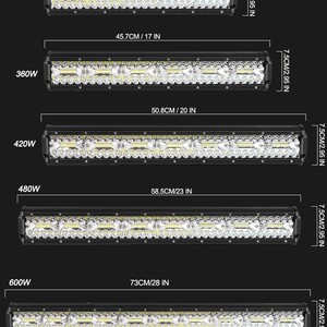 Automotive LED <b>Work</b> <b>Light</b> Bar Triple Row Spot Flood Beam for Pickup Truck and SUV - Product Image 4