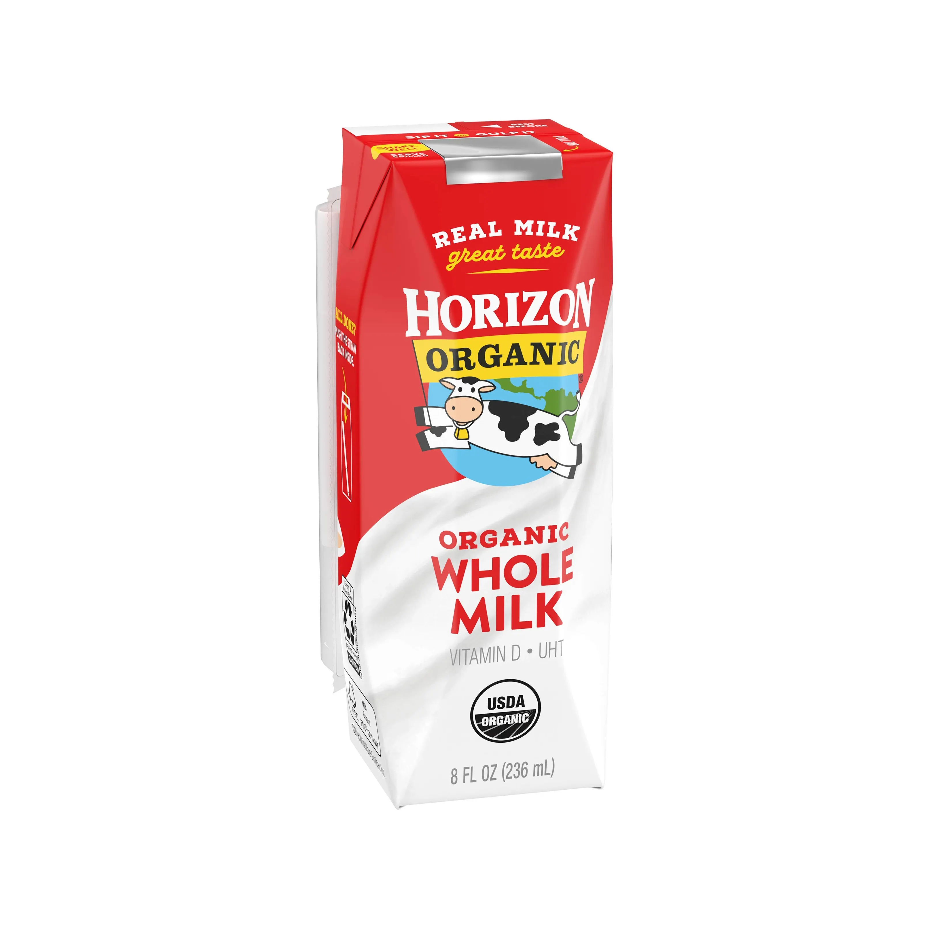 Horizon Organic Shelf-Stable 1% Cajas de leche baja en grasa con DHA Omega-3, vainilla, 8 floz, 6 unidades (paquete de 3)