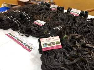 Extensions de cheveux indiens 100% vierges Remy, double trame, cuticules alignées, tête entière, nouées à la main, noir naturel, sans couture - Product Image 6