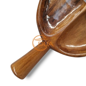 Bandeja de madera en forma de hoja hecha a mano probablemente hecha de madera de Sheesham - Product Image 3