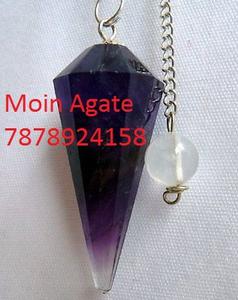 Brazilian Amethyst Dowsing Pendulums <b>Feng</b> <b>Shui</b> <b>Crystal</b> Pendulum Gemstone Healing EMF Protection Chakra Stone Agate Figurine - Product Image 6