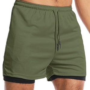 กางเกงขาสั้นออกกำลังกายของผู้ชายแบบสั่งทำ100% โพลีเอสเตอร์สีพื้นระบายอากาศได้และแห้งเร็วมีกระเป๋าหลายกระเป๋าสไตล์ลำลอง - Product Image 3