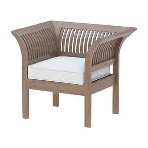 Sofá de jardín exterior de un asiento con material de madera maciza y funda de tela para uso en interiores y exteriores - Product Image 1