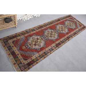 Alfombra ecológica de lana Vintage rojo azul 2,8X9,6 pies Patchwork comedor Rectangular entrada pasillo verano cabecera nuevo modelo - Product Image 2