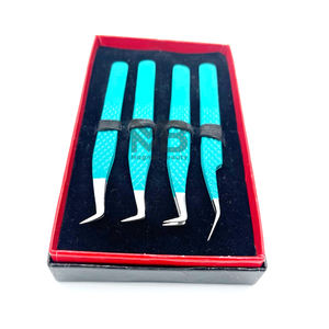 90 degrés 45 degrés Volume nouvelle couleur enduit diamant argent conseils pince à cils japonais en acier inoxydable avec marque personnalisée - Product Image 3