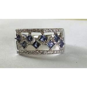 Iolite Classique Religieux En Laiton Gemme Anneau Radiant Coupe Diamant Redimensionnable Rectangle Carré Incrustation Classique Coupe Plaqué Religieux - Product Image 1