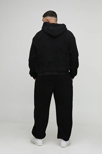 ชุดวอร์มผ้าฝ้ายขนแกะเชอร์ปาสำหรับผู้ชายเสื้อสวมหัว2ชิ้นสำหรับฤดูหนาวโลโก้พิมพ์ลายแบบกำหนดเองคุณภาพระดับกลางสำหรับ100% - Product Image 5